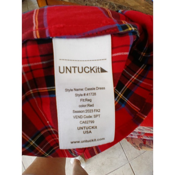 UNTUCKit Red Plaid Long Sleeve Dress - Picture 5 of 7